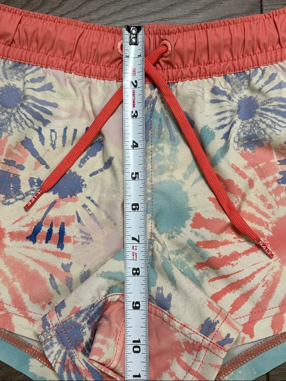 Salt Life Peace Maker Volley Surf Swim Board Shorts Tie Dye Orange Blue Medium